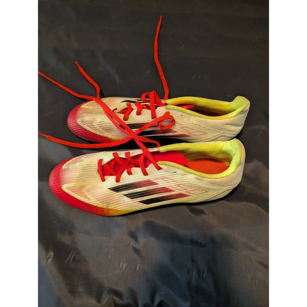 FSO Unisex Soccer Cleats White Red Yellow Adult US Size 10